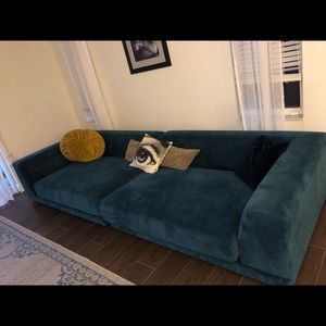 Teal/Blue CB2 Sofa